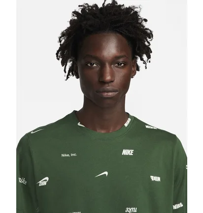 Футболка мужская Nike Club Allover Print T-Shirt Green FD1279-323