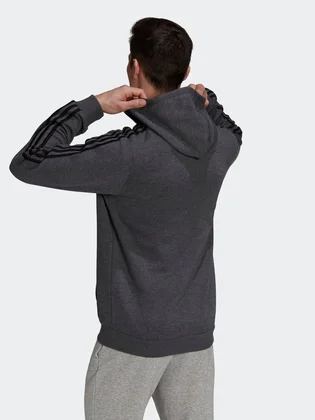 Толстовка чоловіча Adidas Essentials Fleece 3-Stripes Full-Zip Hoodie Grey HB0042