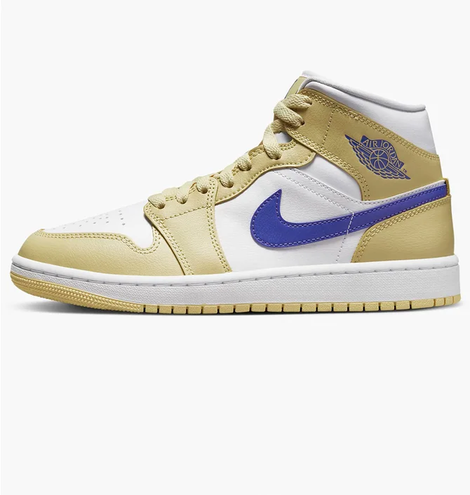 Кроссовки женские Air Jordan 1 Mid Yellow Bq6472-701