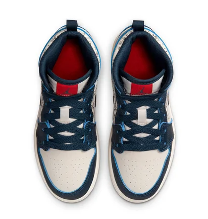 Кроссовки детские Air Jordan 1 Mid Se Ps Beige/Blue FN1352-400