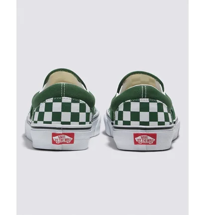 Кеды унисекс Vans Checkerboard Classic Slip-On Shoe White/Green VN0A7Q5D6QU