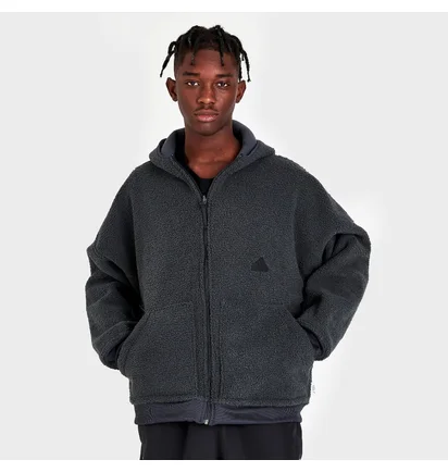 Свитшот мужской Adidas Sportswear Polar Fleece Full-Zip Hooded Sweatshirt Black Hg2076