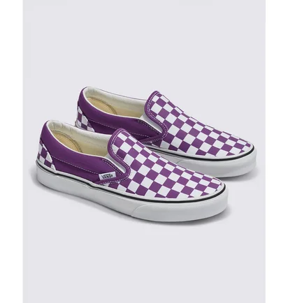 Кеды унисекс Vans Classic Slip-On Checkerboard Shoe Violet/White VN000BVZ1N8