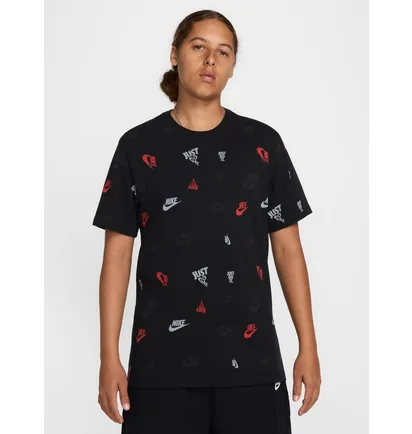Футболка мужская Nike M Nsw Tee 12Mo Aop Sp25 Black HJ0561-010