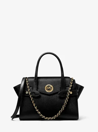 Сумка женская Michael Kors Carmen Small Saffiano Leather Belted Satchel Black 30S0GNMS1L-BLACK-8286