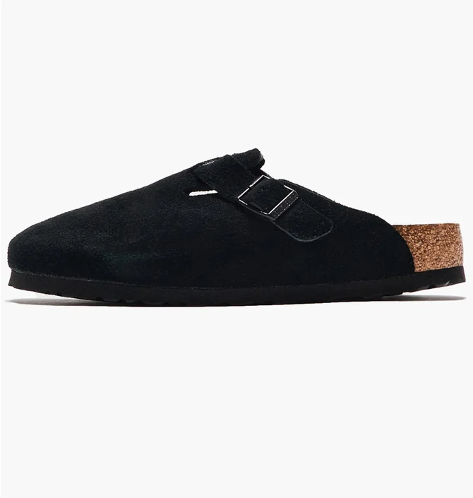 Сандали женские Birkenstock Wmns Boston Soft Footbed Suede Black 660473