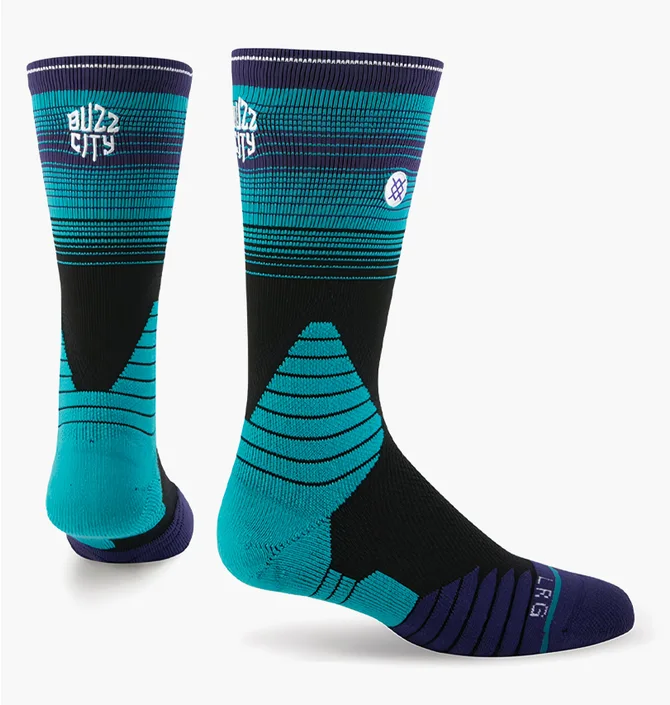 Шкарпетки унісекс Stance Nba Charlotte Hornets Logo Crew Basketball Socks Turquoise/Black (1 пара) M559C5LCHO-BLK