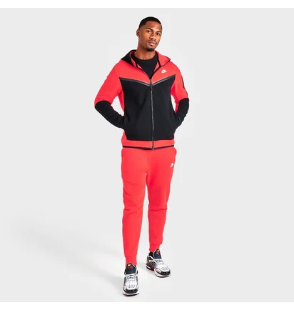 Толстовка чоловіча Nike Sportswear Tech Fleece Taped Full-Zip Hoodie Red/Black Dv0537-696