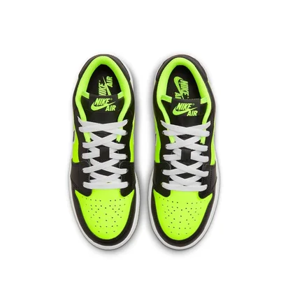 Кроссовки детские Air Jordan 1 Low Se Black Cat Volt Black/Green DX6666-701