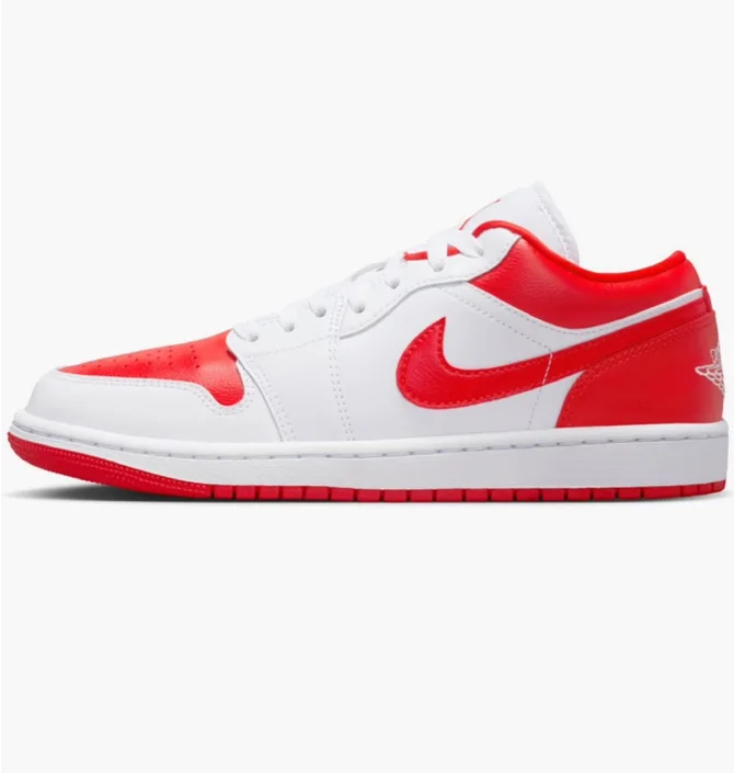 Кроссовки женские Air Jordan 1 Low White/Red DC0774-110