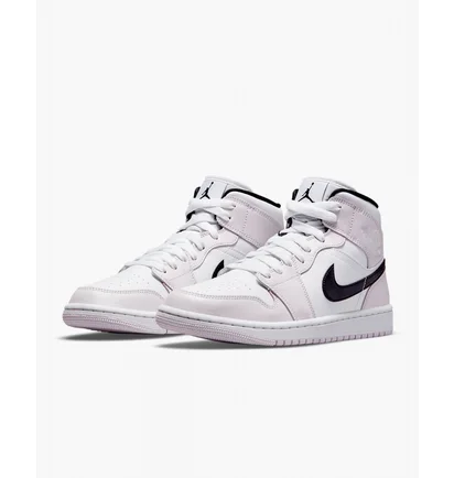 Кроссовки женские Air Jordan 1 Mid Barely Rose White/Pink Bq6472-500