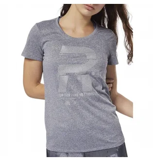 Футболка женская Reebok Reflective Graphic Short Sleeve Running Top Grey D78939