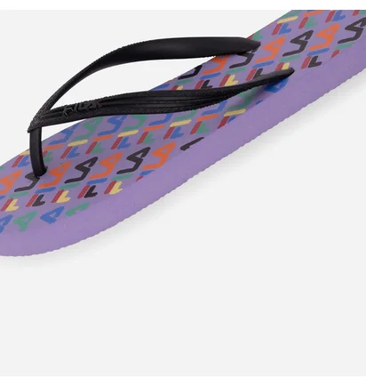 Тапочки женские Fila Troy Logo Slipper Black/Violet FFW0051