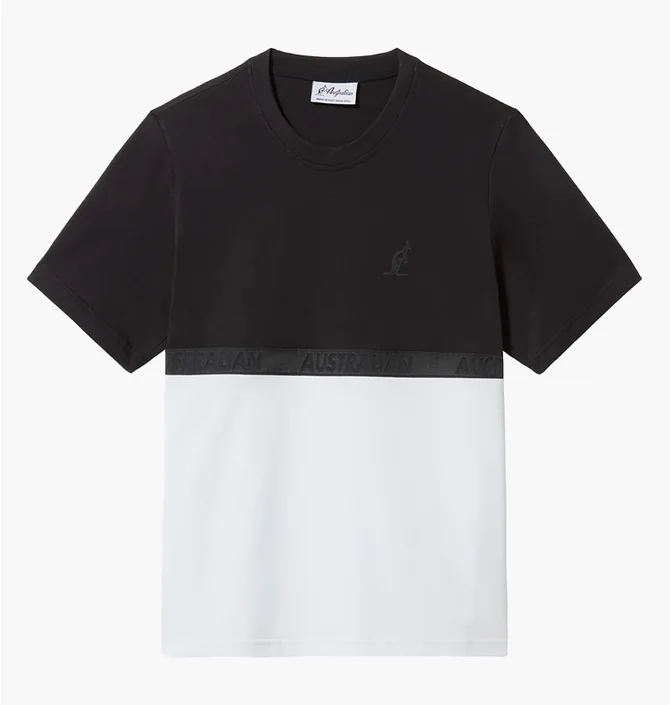 Футболка мужская AUSTRALIAN Impact Color Block Cotton T-Shirt Black/White LSUTS0018-003
