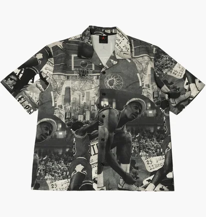 Рубашка мужская Air Jordan Essentials Printed Camp Tee Grey FV7311-133