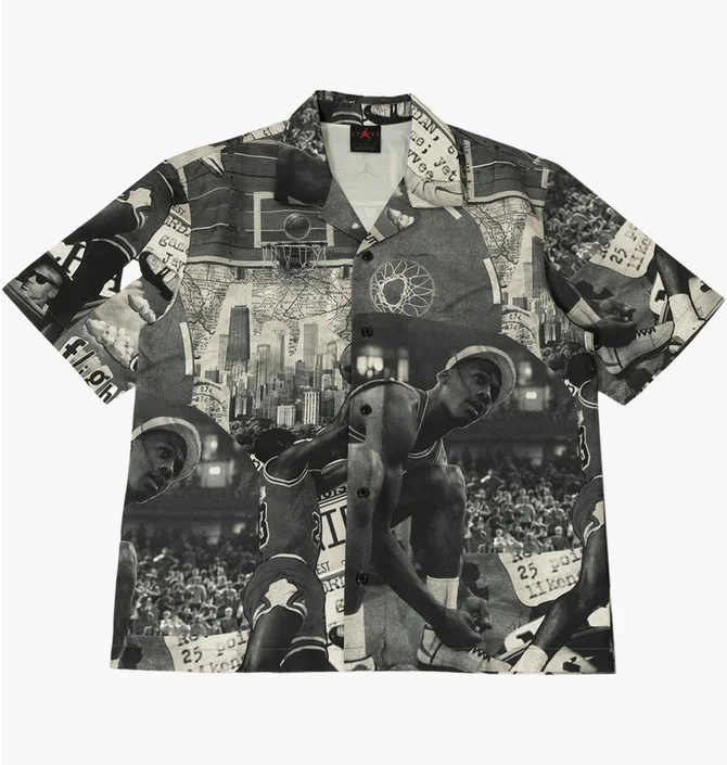 Рубашка мужская Air Jordan Essentials Printed Camp Tee Grey FV7311-133