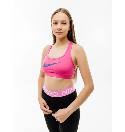 Топ женский Nike Swsh Ls Hbr Bra Pink FN2898-605