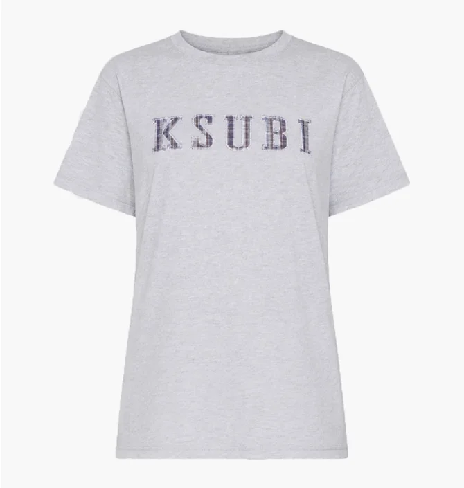 Футболка жіноча Ksubi Ksubi Plaid Shrunken Ss Tee Grey WSP26TE015
