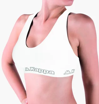 Топ жіночий Kappa Reggiseno Sporty C/Etichetta Logo White K2160-BIANCO