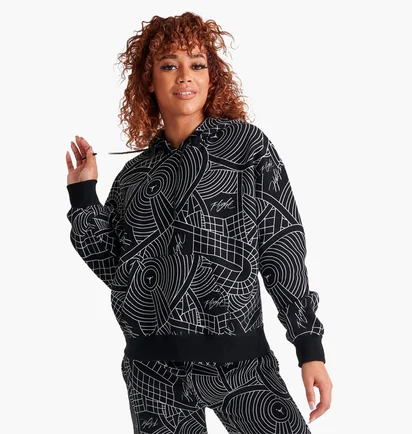 Худи женское Air Jordan Flight Allover Print Hoodie Black Dv1417-010