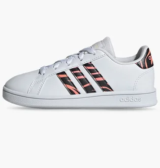 Кроссовки детские Adidas Grand Court Tiger-Print Shoes White Gz1067