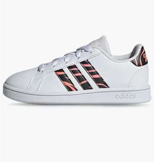 Кроссовки детские Adidas Grand Court Tiger-Print Shoes White Gz1067