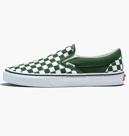 Кеды унисекс Vans Checkerboard Classic Slip-On Shoe White/Green VN0A7Q5D6QU