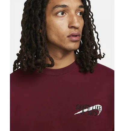 Свитшот унисекс Nike Sb Skate Like A Girl Fleece Skate Crew Bordo DQ7306-638