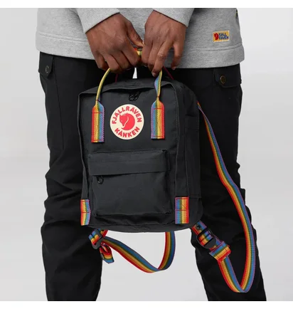 Рюкзак унисекс Fjallraven Kanken Rainbow Mini Black 23621.550-907