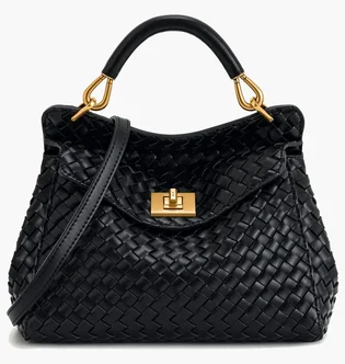 Сумка жіноча JW PEI Lucia Classic Top Handle Woven Bag Black BB2024BG108654JWP