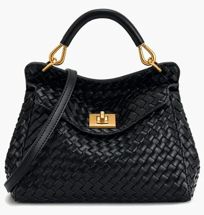 Сумка жіноча JW PEI Lucia Classic Top Handle Woven Bag Black BB2024BG108654JWP