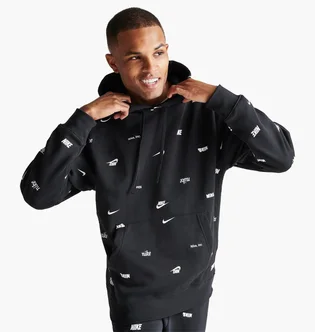 Худи мужское Nike Club Aop Po Hoody Black FB7434-010