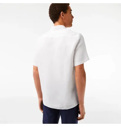 Рубашка мужская Lacoste Short Sleeve Linen Shirt White CH5699T001