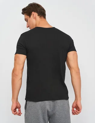 Футболка чоловіча Kappa Mezza Manica Scollo V Black K1315-NERO