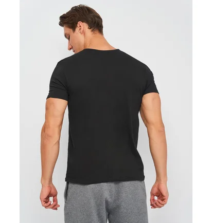 Футболка мужская Kappa Mezza Manica Scollo V Black K1315-NERO