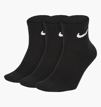 Шкарпетки унісекс Nike U Nk Everyday Ltwt Ankle (3 пари, неутеплені) Black SX7677-010