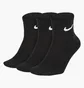 Шкарпетки унісекс Nike U Nk Everyday Ltwt Ankle (3 пари, неутеплені) Black SX7677-010