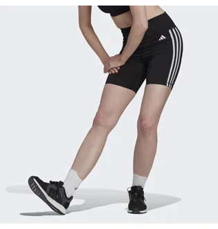 Шорты женские Adidas Training Essentials 3-Stripes High-Waisted Short Leggings Black HK9964