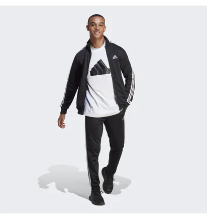 Спортивний костюм чоловічий Adidas Sportswear Basic 3-Stripes Tricot Track Suit Set Black Ic6747