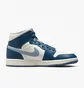 Кроссовки женские Air Jordan Air 1 Mid White/Blue BQ6472-414