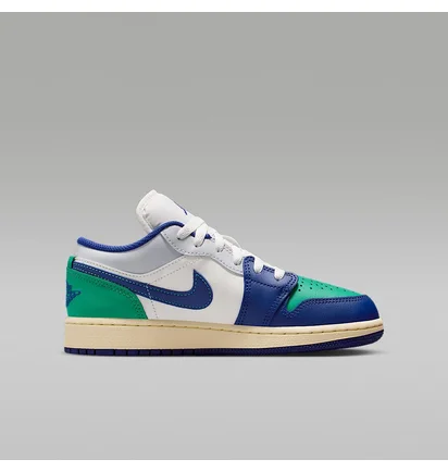 Кроссовки детские Air Jordan 1 Low Big Kids Blue/Green 553560-147