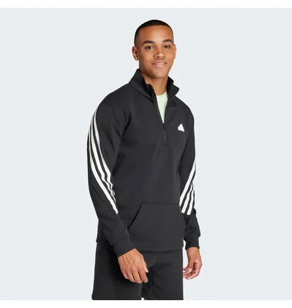 Кофта мужская Adidas Future Icons 3-Stripes Half-Zip Sweatshirt Black IN3314