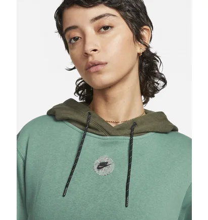 Худи женское Nike Hoodie Oversize Fleece Green FB2190-361