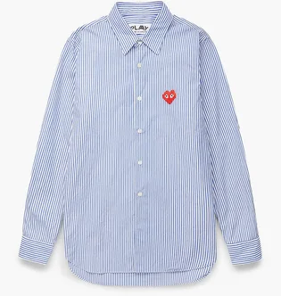 Сорочка чоловіча Comme des Garcons Invader Heart Striped Shirt Light Blue P1B024