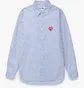 Сорочка чоловіча Comme des Garcons Invader Heart Striped Shirt Light Blue P1B024