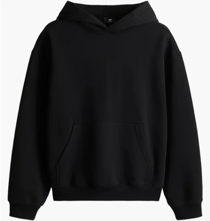 Худи мужское H&M Met Print - Loose Fit Black 1262288001