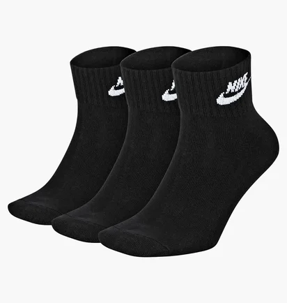 Носки унисекс Nike U Nsw Evry Essential Ankle Black (3 пары) SK0110-010