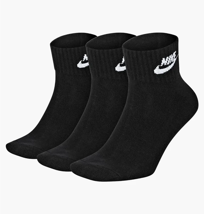 Носки унисекс Nike U Nsw Evry Essential Ankle Black (3 пары) SK0110-010