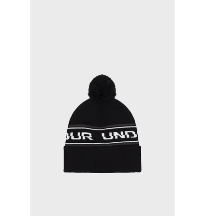 Шапка мужская Under Armour MenS Halftime Pom Beanie Black 1379985-001