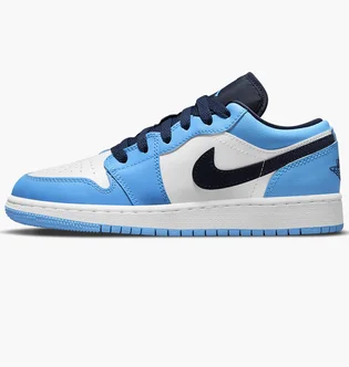 Кроссовки детские Air Jordan 1 Low Light Blue/White 553560-144